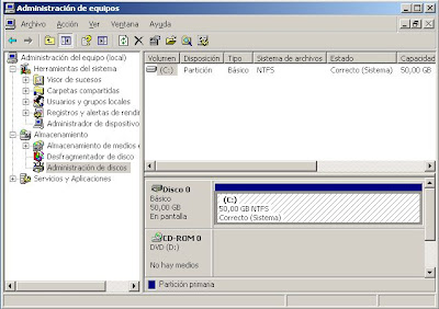 Extender tamao particin sistema W2003 NTFS con GParted en VMware ESXi
