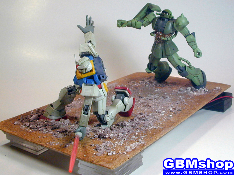 Gundam First Battle / Amuro's First Kill diorama scene