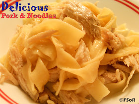 Delicious Pork & Noodles | A 3-ingredient #crockpot recipe that is great for a crowd!