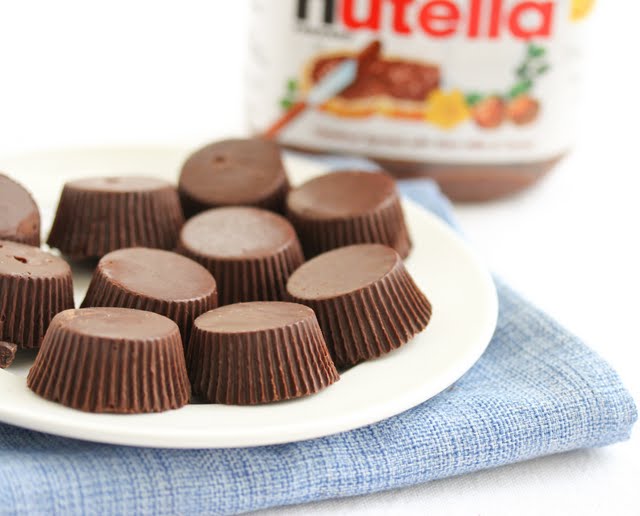 photo of nutella cups on a white plate