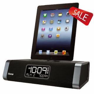 iHome iDL45BC Lightning Dock Clock Radio and USB Charge/Play for iPad/iPod and iPhone 5/5S and 6/6Plus