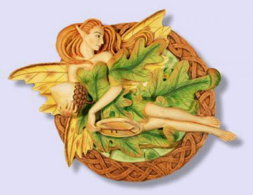 Fairy Friday Sacred Source Oak Fairy Prosperity Wall Plaque