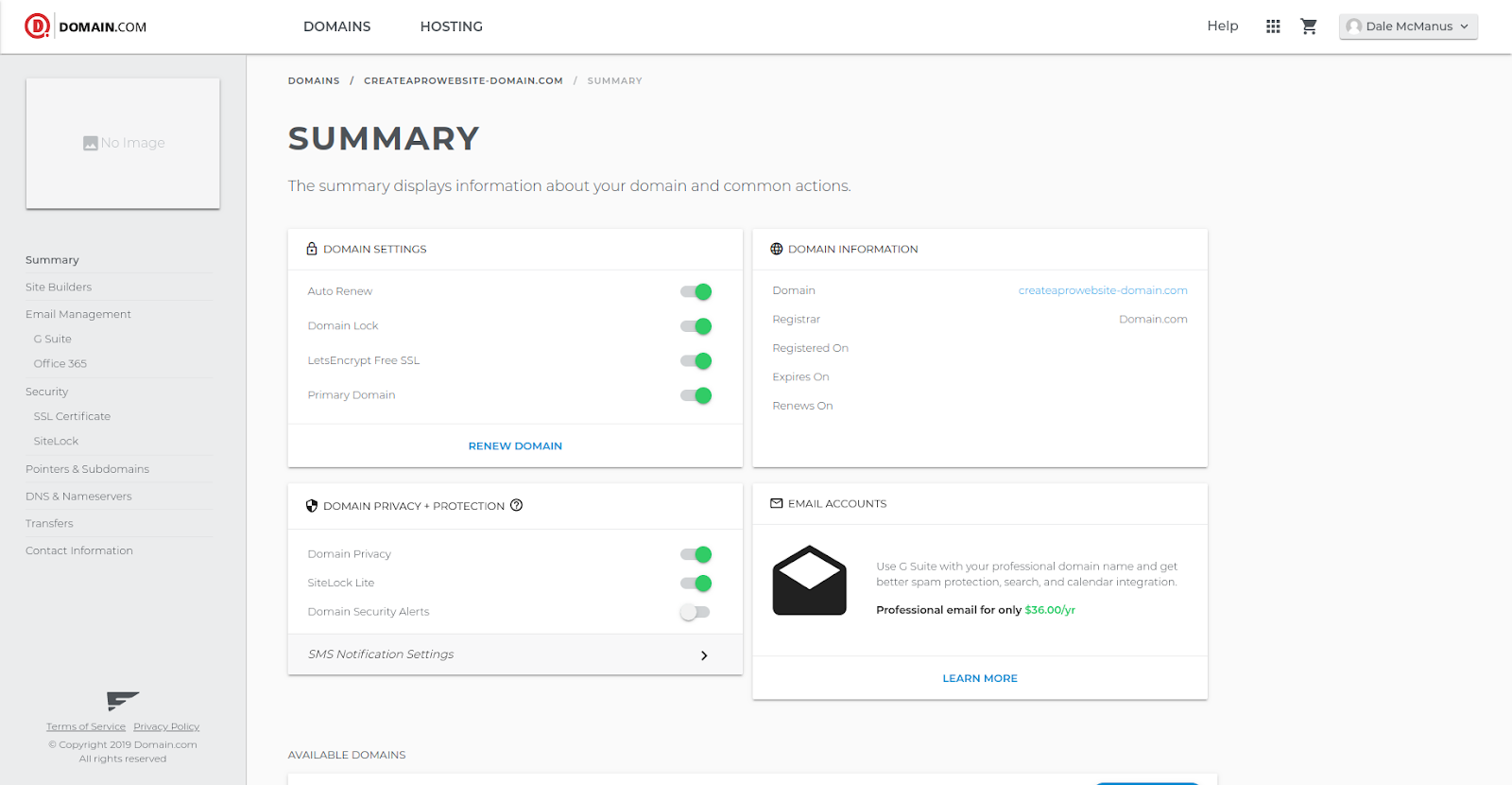 domain.com domain hosting portal