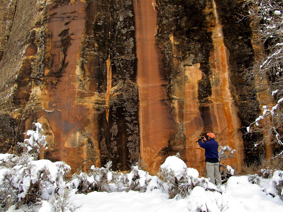 Checking out some petroglyphs we spotted from the road