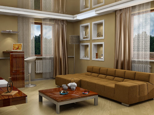 modern living room ideas with red sofa