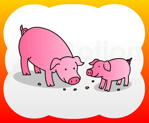 How to draw Pig and piglet for kids