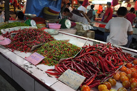 spicy peppers at Bazaar Baru Chow Kit in Kuala Lumpur, Malaysia