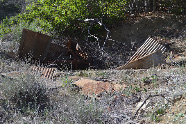 corrugated iron in a pile