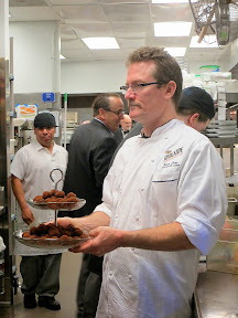 Ringside Steakhouse: Oh, just being served a chocolate truffle in the kitchen by Executive Chef Beau Carr as we followed Craig to check out the onion ring station...