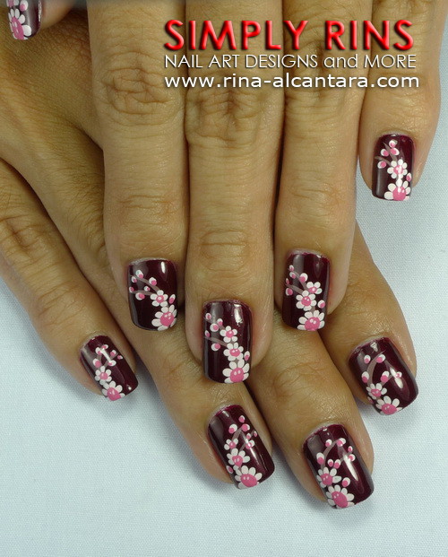 Up With Flowers Nail Art Design