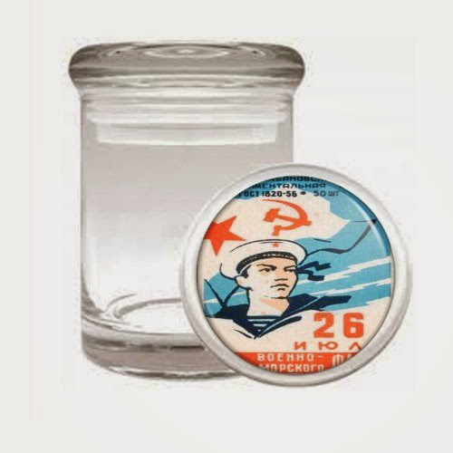  Russia Sailor 1960s Communist Odorless Air Tight Medical Glass Jar D-273