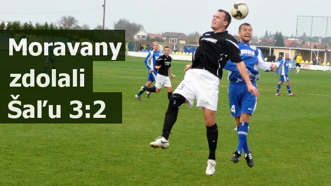 Moravany zdolali Šaľu 3:2