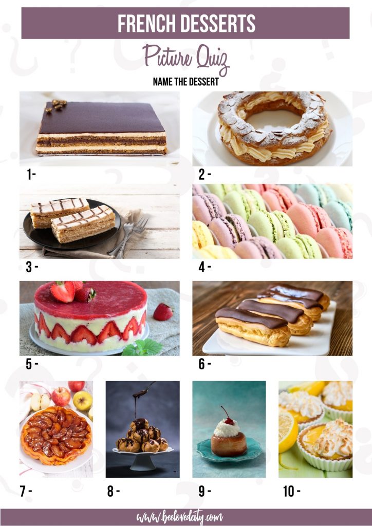 Picture quiz Desserts in France