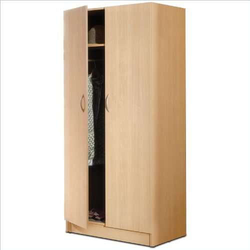 Nexera Deco 2 Door Wardrobe Armoire in Natural Maple