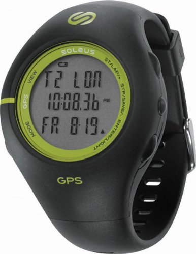Soleus Men's SG001351 GPS 1.0 Black and Green Resin Digital Multi-Function GPS Watch