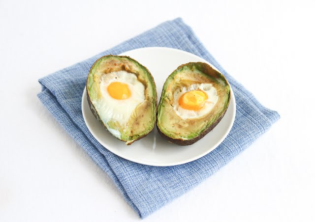 overhead photo of two Avocado Egg Cups