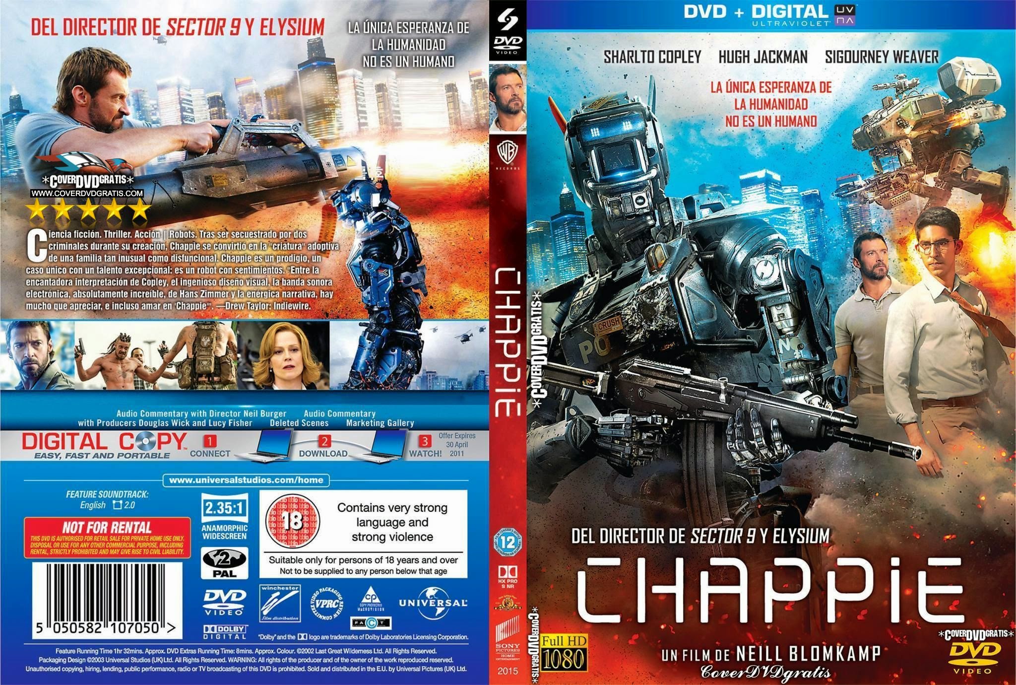 Chappie 2015 DVD COVER - CoverDVDgratis