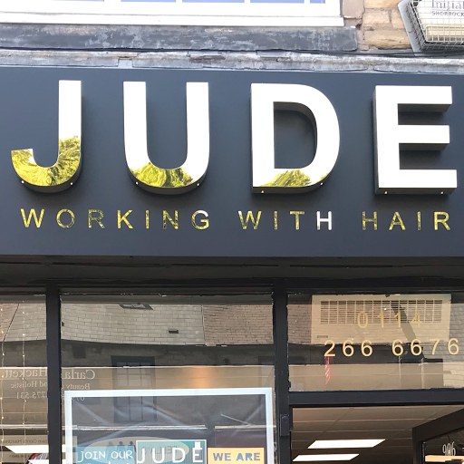 JUDE working with hair logo