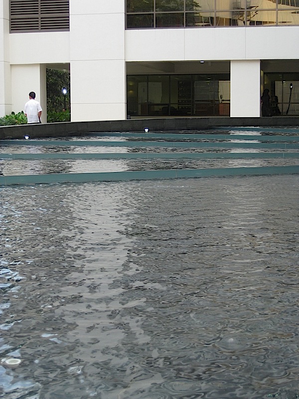 stepped water feature around Ateneo de Manila's Rizal Library