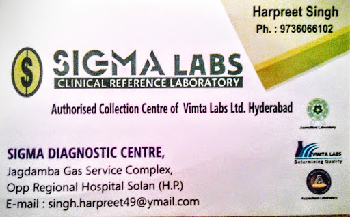 Sigma Diagnostic Centre, Jagdamba Gas Service Complex,, Hospital Rd, Kotla Nala, Solan, Himachal Pradesh 173212, India, Diagnostic_Centre, state HP