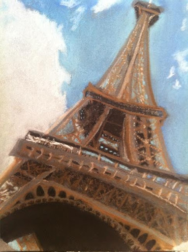 "Afternoon at the Eiffel Tower" by Cindy Banes Burkholder?. Pastel. $245.