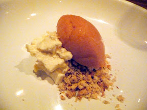 Roe Restaurant Cheese cremeux de bourgogne, quince sorbet, hazelnut crumble