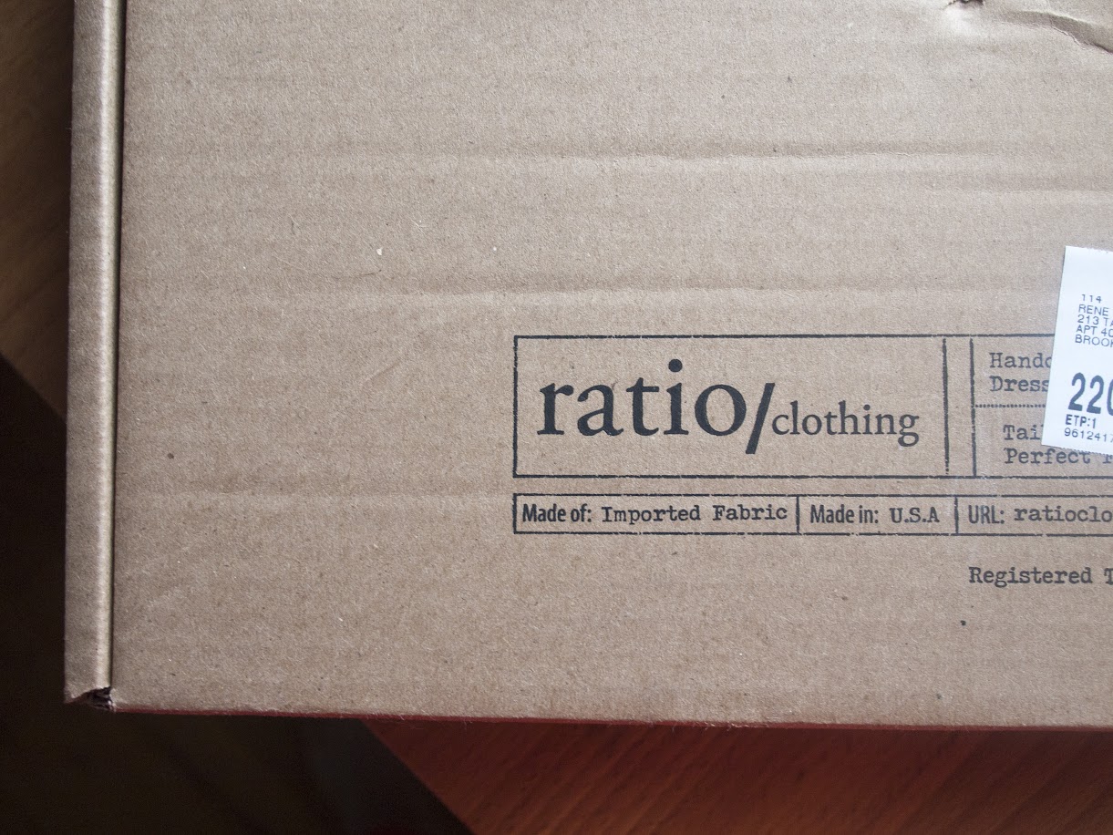 Ratio Clothing shipping box.