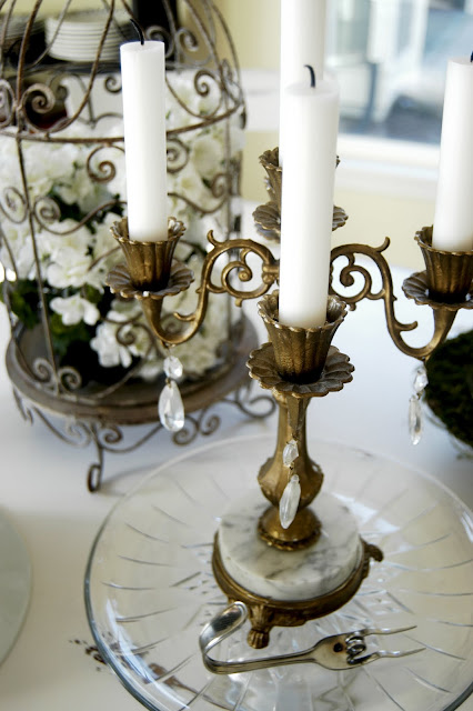 Gold candelabra centerpiece- The Style Sisters