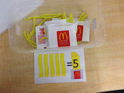 McDonald's fries counting TEACCH box