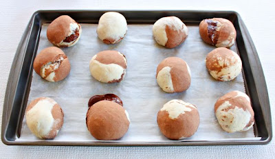 Two tone Nutella filled buns
