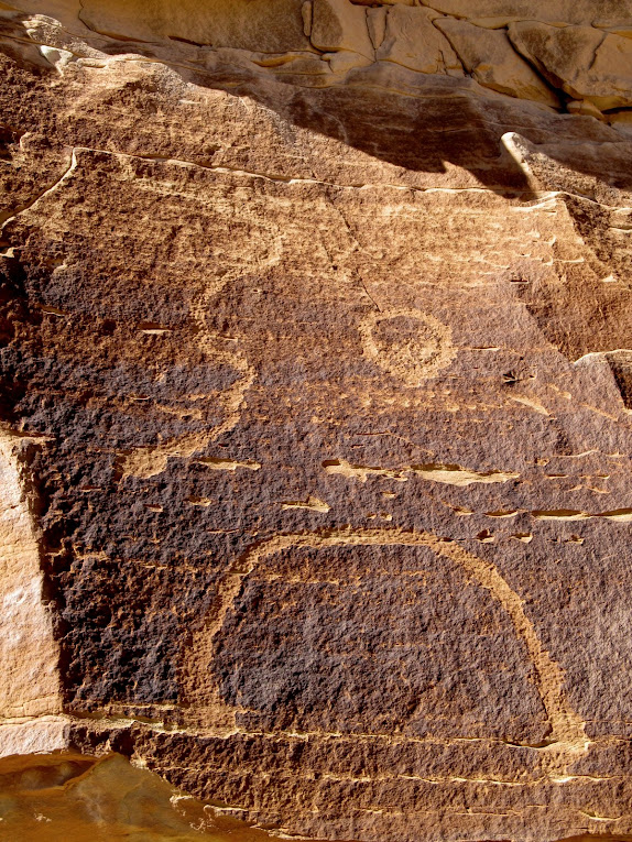 Right side of petroglyph panel