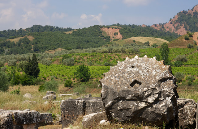 a fallen column at Sardis