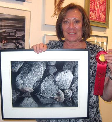 Second Place: "Glacier Ice" by Marcia Gay. Photography.