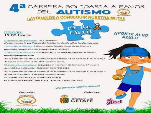 Getafe acoge el domingo 19 de abril la '4ª Carrera Solidaria a favor del Autismo'