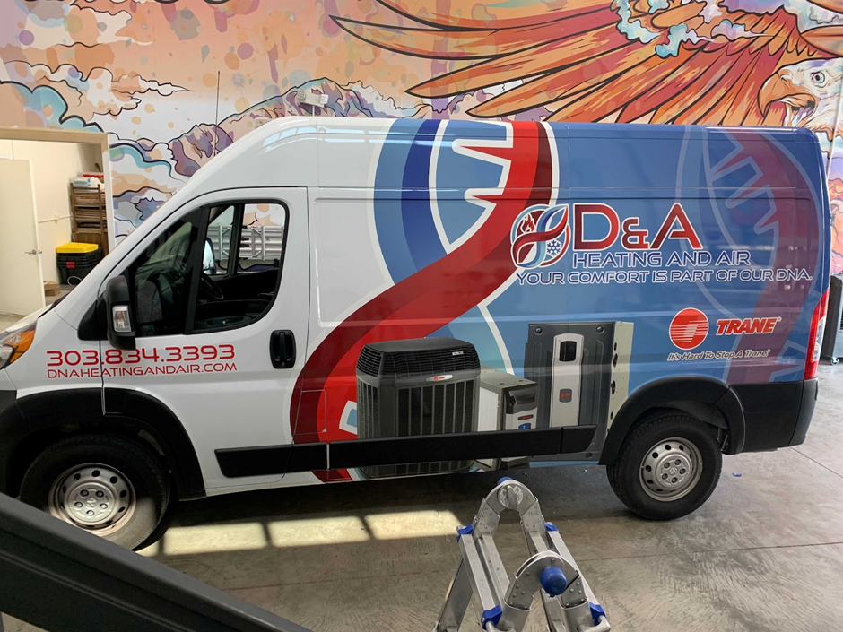 D&A Heating and Air van wrap