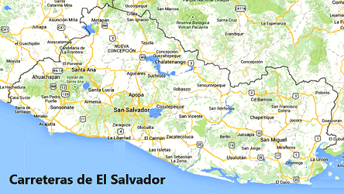 Mapa de El Salvador con sus carreteras