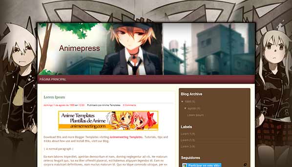 anime blogger template Animepress