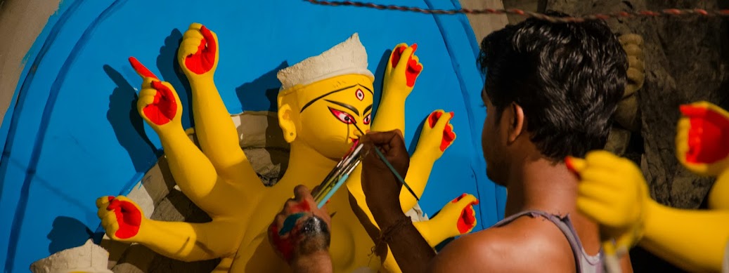 Durga Puja preparations, Kolkata, Durga Puja, Pandal making, anirban saha