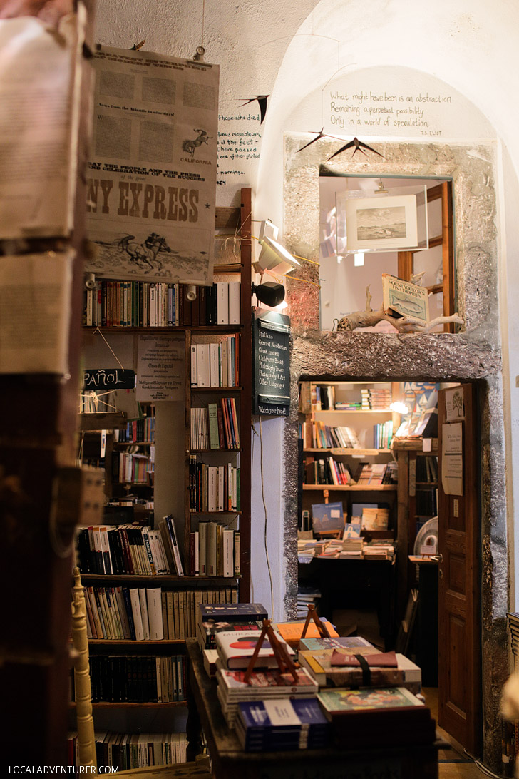 Atlantis Books - Most Charming Bookstore in Oia Santorini Greece.