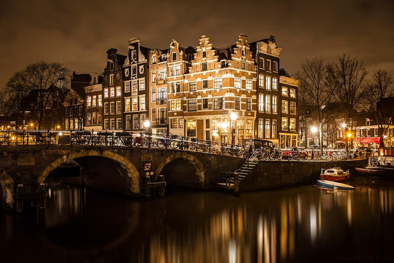 Amsterdam at night. Photographer Hillary Fox