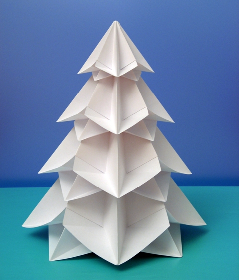 Origami 8 moduli Bialbero di Natale - Double Christmas tree by Francesco Guarnier