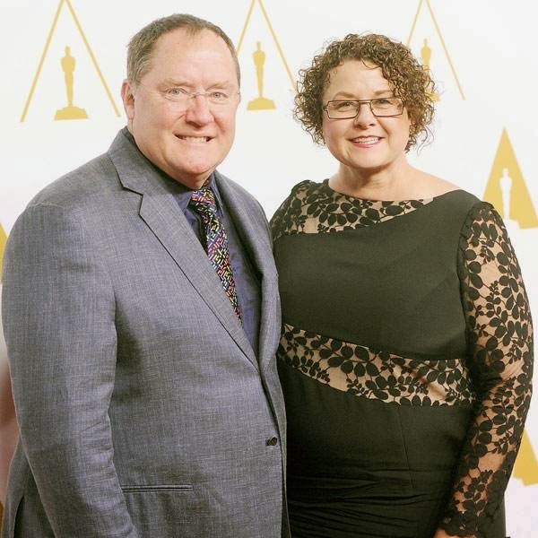 MPAS Board of Governors First Vice President - Short Films and Feature Animation Branch John Lasseter (L) and Nancy Lasseter attend the 86th Academy Awards nominee luncheon, held at The Beverly Hilton Hotel in Beverly Hills, California.