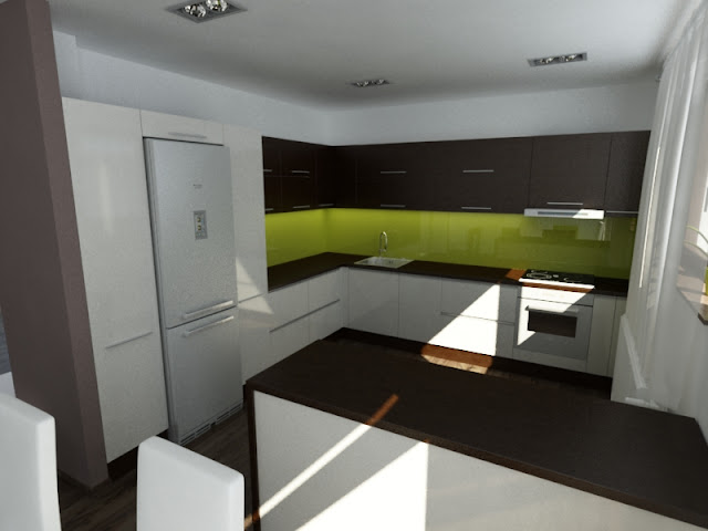 design bucatarie verde