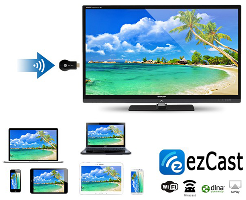 EZCast M3 HDMI khong day Ket noi iPhone iPad Android may tinh voi TV may chieu