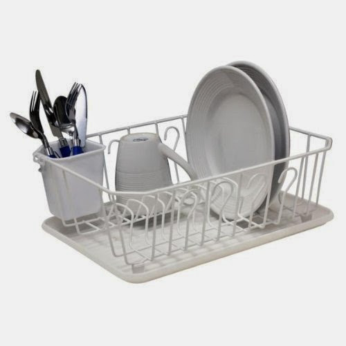  3 Piece Ultra-Compact Viynl Dish Rack System in Bright White