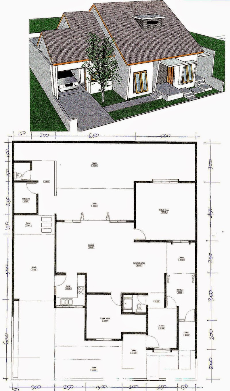 Ide Populer Gambar Denah Rumah Minimalis Sederhana, Plafon Minimalis