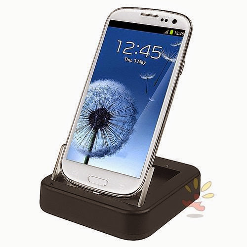  Everydaysource Black 2-in-1 Cradle with USB/ AC Battery Charger compatible with Samsung© Galaxy SIII / S3