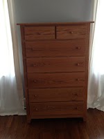 40″ x 60″ x 20″ Shaker Vertical Dresser in Cinnamon Oak