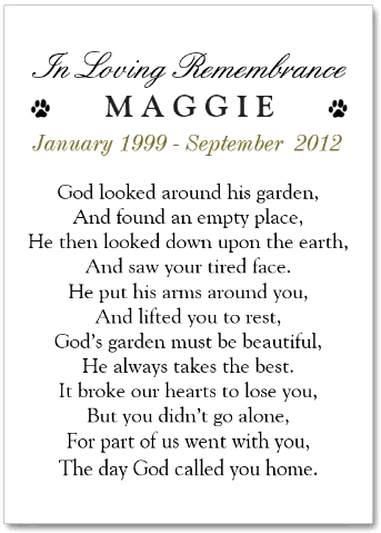 Dog Sympathy Cards Poems Quotes