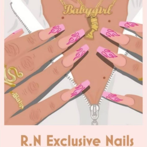 R.N EXCLUSIVE NAILS logo